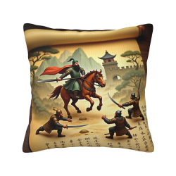 武士俑毛绒抱枕套 - 18x18英寸 | Okomall