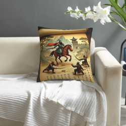 Funda de Almohada de Felpa de Guerrero Antiguo - 45.7 x 45.7 cm | Okomall