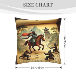 Funda de Almohada de Felpa de Guerrero Antiguo - 45.7 x 45.7 cm | Okomall