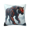 Наволочка с киберпанк-черепом тигра - 45x45 см | Okomall