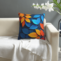 Autumn Leaf Plush Pillow Cover - 18x18 inch | OKOMALL