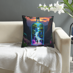 Housse de Coussin Motif Cascade dans la Forêt Rêvée - Okomall
