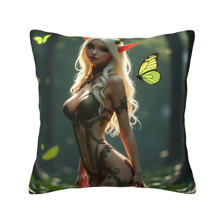 Housse de coussin en peluche pour fille de la forêt onirique - Okomall