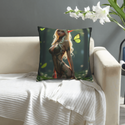 Housse de coussin en peluche pour fille de la forêt onirique - Okomall