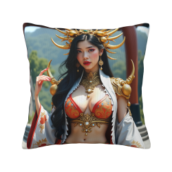 Housse de Coussin en Peluche Geisha - Décor Oriental Charmant