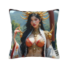绝美姬妾毛绒抱枕套 - 东方韵味家居装饰