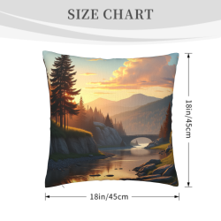 غطاء وسادة ضباب الجبل - 45 × 45 سم | Okomall
