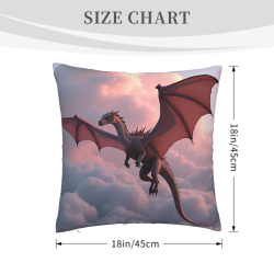 Dragon Pattern Plush Pillow Cover - Okomall