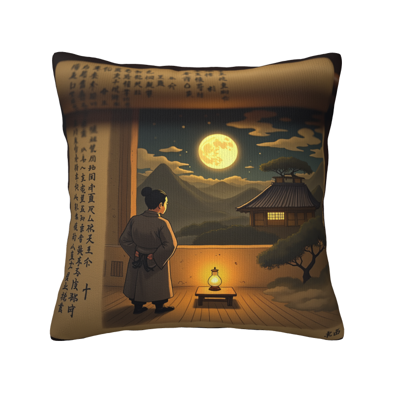 日式禅意山水毛绒抱枕套 - Okomall
