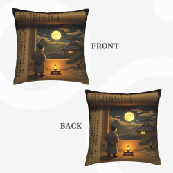 Japanese Zen Landscape Plush Pillow Cover - Okomall