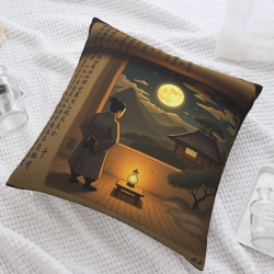 日式禅意山水毛绒抱枕套 - Okomall
