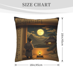 Japanese Zen Landscape Plush Pillow Cover - Okomall