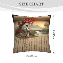 Funda de Almohada de Peluche Impresa a Doble Cara - 45x45 cm | Okomall