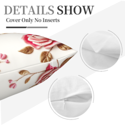 Romantic Floral Plush Pillow Cover - Okomall