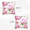 Housse de coussin en peluche à motifs floraux romantiques - Okomall