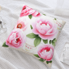 Housse de coussin en peluche à motifs floraux romantiques - Okomall