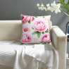 Housse de coussin en peluche à motifs floraux romantiques - Okomall
