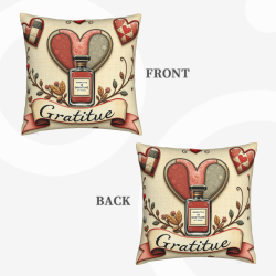 Housse de Coussin en Peluche Forme de Cœur Vintage - Okomall