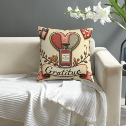 Vintage Heart Plush Pillow Cover - Okomall