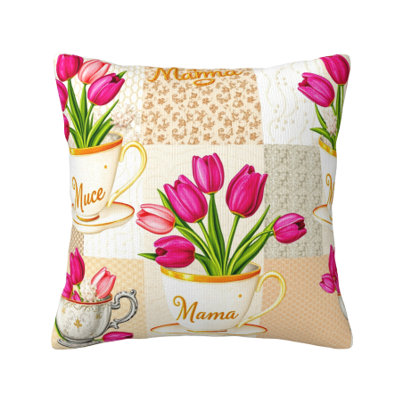 Tulip Floral Plush Pillow Cover - Okomall