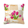 Plüsch-Kissenbezug mit Tulpenmuster - Okomall