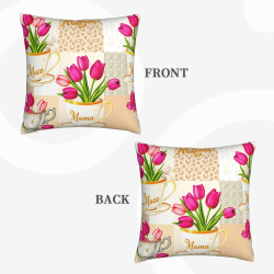 Funda de Almohada de Felpa con Diseño Floral de Tulipán - Okomall