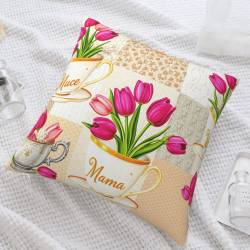 Tulip Floral Plush Pillow Cover - Okomall
