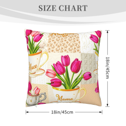 Housse de Coussin en Peluche à Motif Floral de Tulipe - Okomall