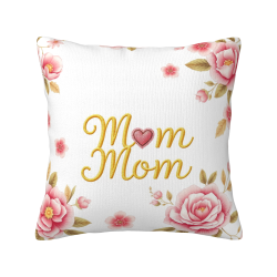 Coussin en fausse fourrure à double face avec motif floral - Okomall
