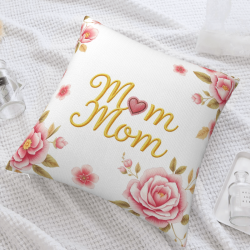 Coussin en fausse fourrure à double face avec motif floral - Okomall