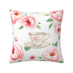 Coperchio Cuscino in Peluche Floreale - 45x45 cm | Okomall