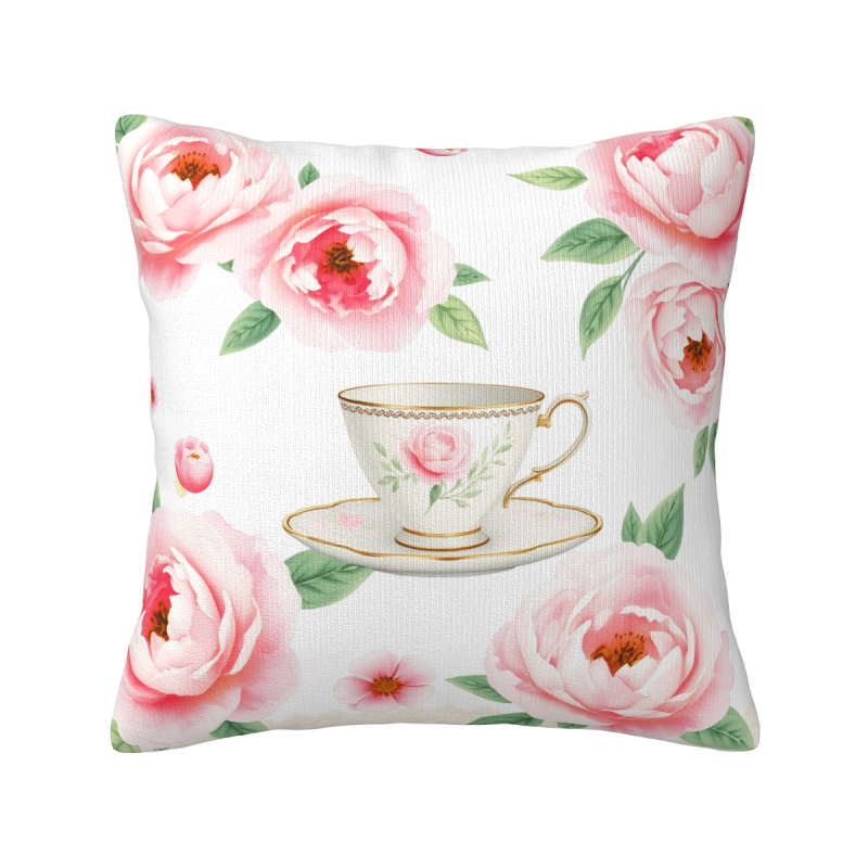 Housse de coussin en peluche à motif floral - 18x18 pouces | Okomall