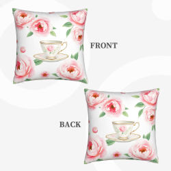 Floral Plush Pillow Cover - 18x18 Inch | Okomall