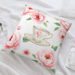 Floral Plush Pillow Cover - 18x18 Inch | Okomall