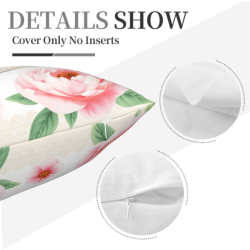 Housse de coussin en peluche à motif floral - 18x18 pouces | Okomall
