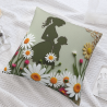 Funda de Almohada Fluffy con Diseño Floral Abstracto y Figuras - Okomall