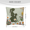 Flauschiges Kissen mit abstraktem Blumenmuster und Figuren - Okomall
