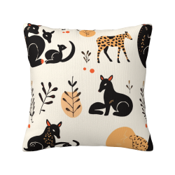 Funda de Almohada de Peluche con Animales del Bosque - Okomall