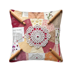 Housse de Coussin en Velours Floral Romantique - 45x45 cm