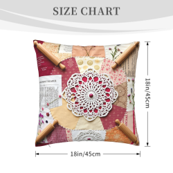 Funda de Almohada de Terciopelo Floral Romántica - 45x45 cm