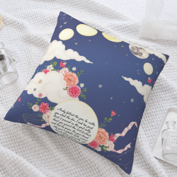 Romántica Funda de Almohada de Peluche con Estampado Floral - Okomall