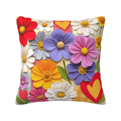 Copri Cuscino in Peluche con Motivo Floreale - Okomall