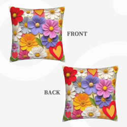 Romantic Floral Plush Pillow Cover - Okomall