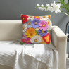 Copri Cuscino in Peluche con Motivo Floreale - Okomall