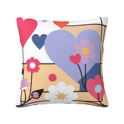 Funda de Almohada Abstracta Geométrica Floral - Okomall