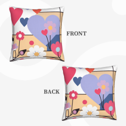 Funda de Almohada Abstracta Geométrica Floral - Okomall