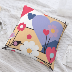Funda de Almohada Abstracta Geométrica Floral - Okomall
