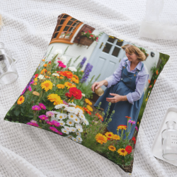 Funda de Almohada de Estilo Campestre - Dama Jardín | OKOMALL