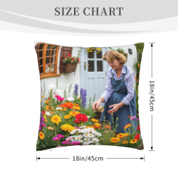 Funda de Almohada de Estilo Campestre - Dama Jardín | OKOMALL