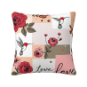 Funda de Almohada de Peluche con Diseño Floral y Aves - 18x18 pulgadas | Okomall